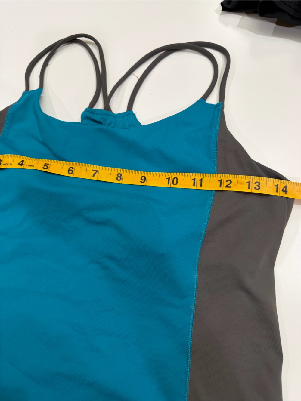 ALO Yoga Teal and Gray Colorblock Performance Tank - Picture 5 of 5
